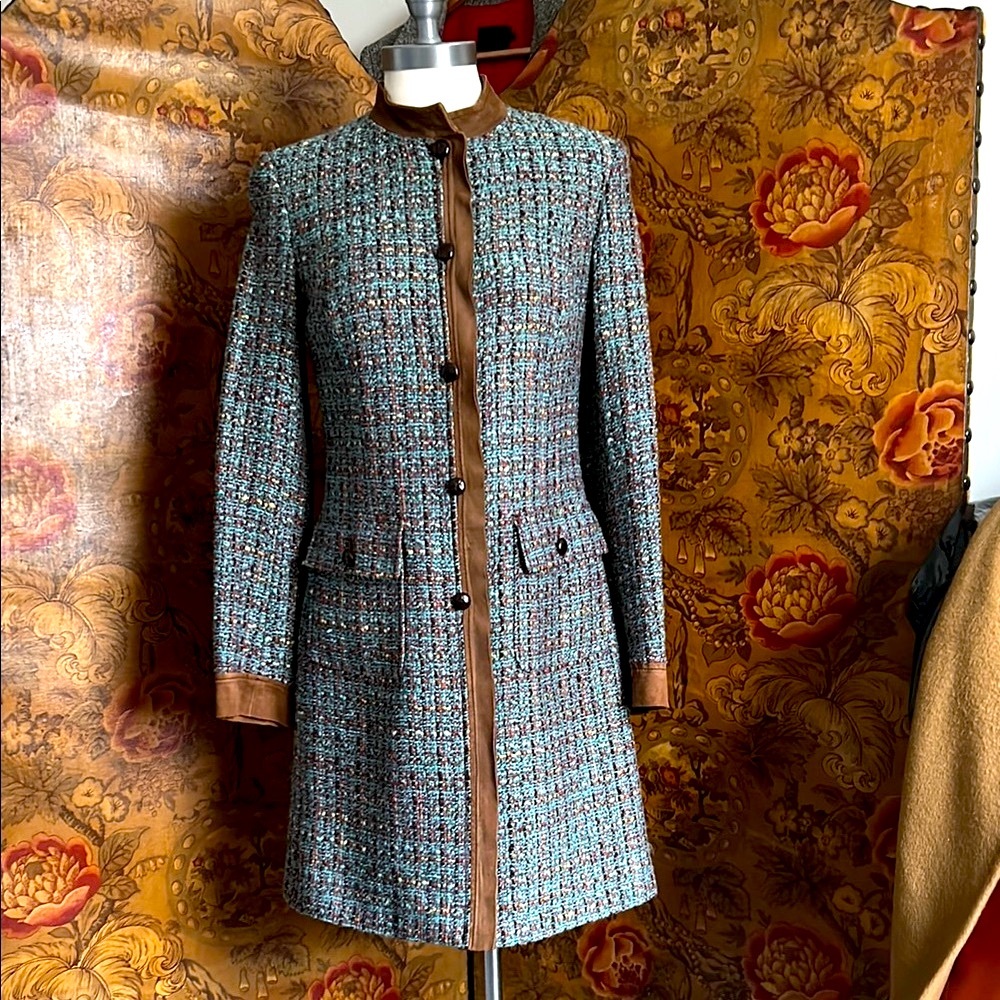 Dolce & Gabbana Spring Coat wool cotton and leather size small